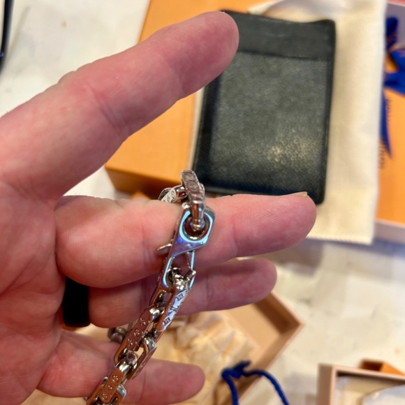 Men’s LV Damier Print Chain Bracelet - Picture 2 of 2